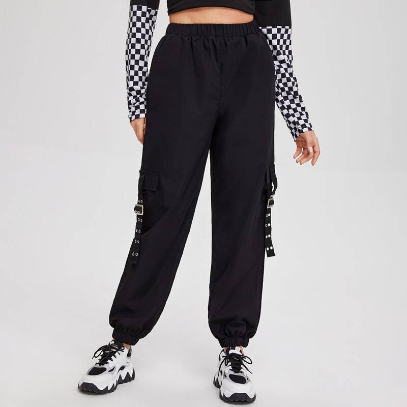 

Solid Pocket Pants, Black