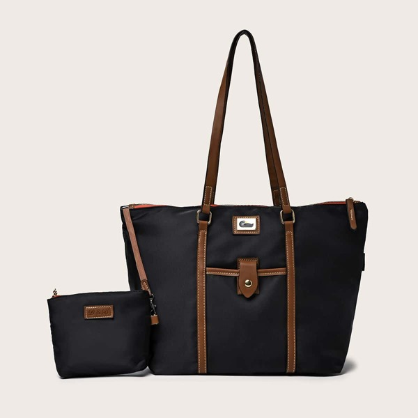 

Large Capacity Tote Bag With Inner Pouch, Black