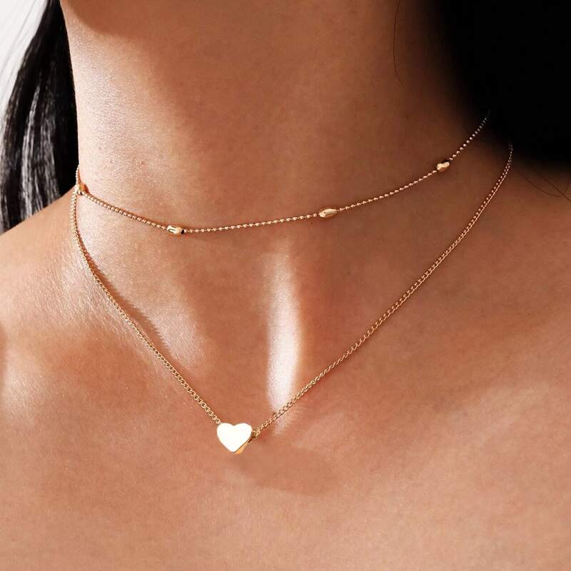 

Heart Layered Necklace, Gold