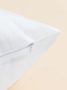 Heart Print Cushion Cover Without Filler - White - View 2