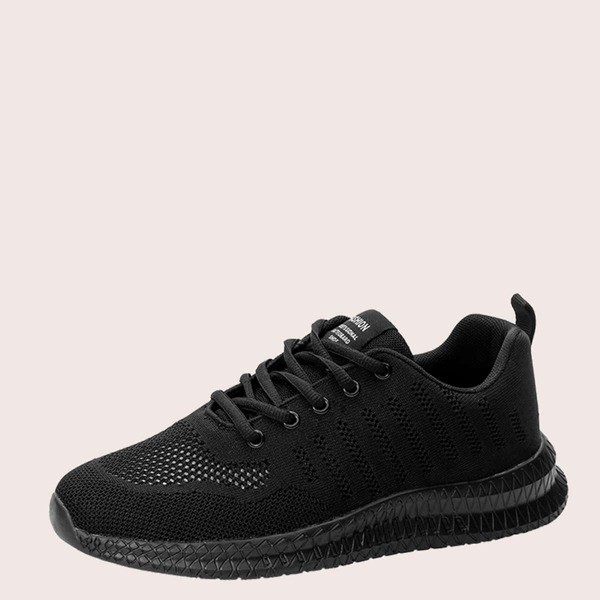 

Men Lace Up Front Knit Sneakers, Black