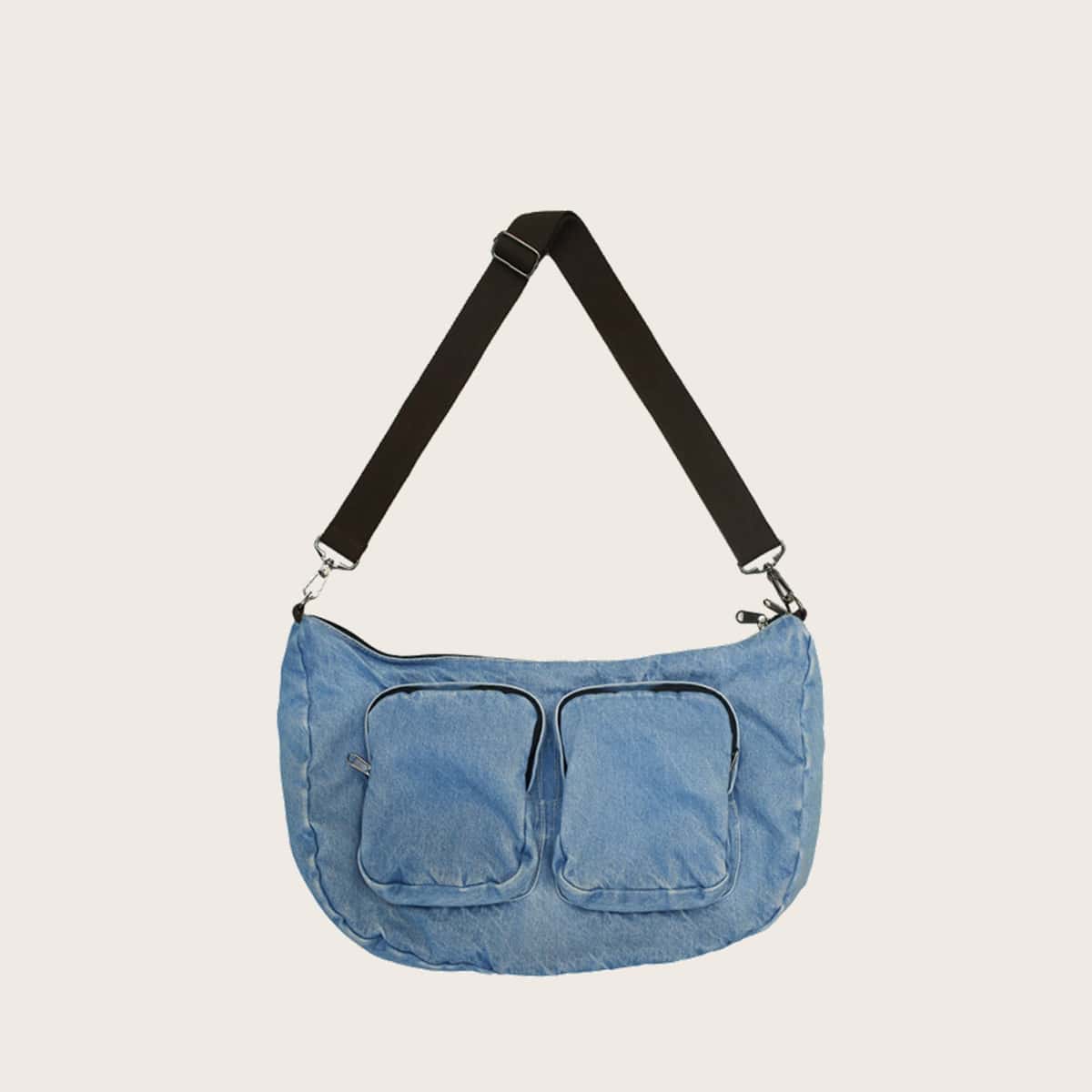 

Denim Pocket Crossbody Bag, Blue