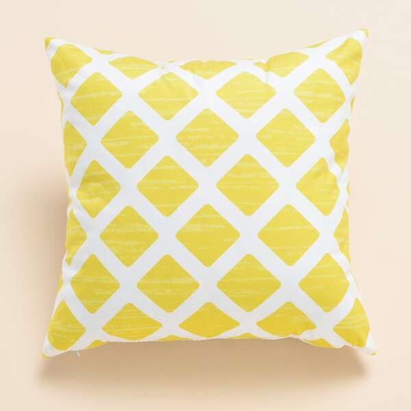 

Plaid Pattern Cushion Cover Without Filler, Yellow
