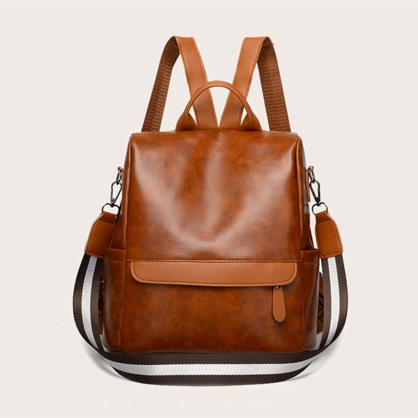 

Pocket Front Backpack, Brown