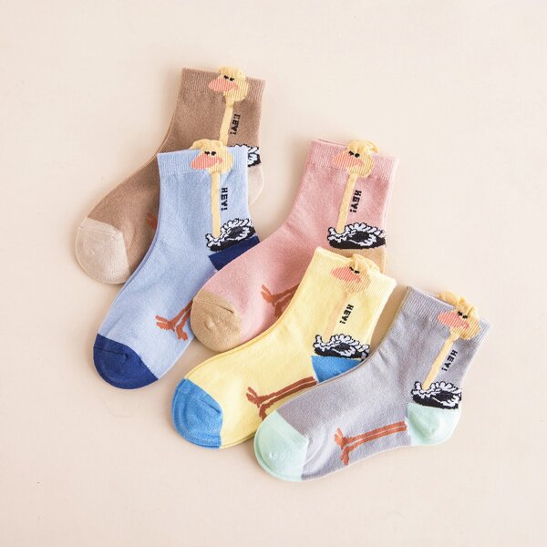 

5pairs Toddler Kids Cartoon Graphic Socks, Multicolor