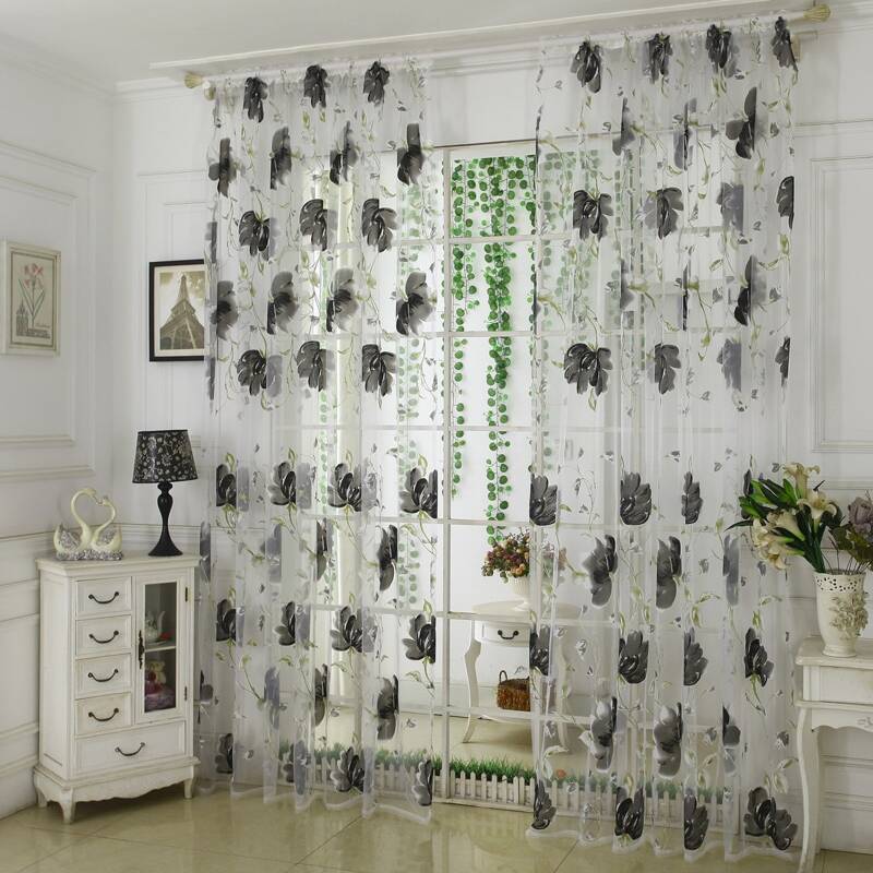 

Flower Print Single Panel Curtain, Multicolor