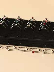 40 Cái/bộ Thép Không Gỉ, Kim Cương Giả Chi Tiết Nhẫn Mũi Cho Phụ Nữ Và Nam Giới, Punk Xuyên, Một Món Quà Trang Sức Cơ Thể Thời Trang Cho Bất Kỳ Dịp Nào - Bạc - Xem 3