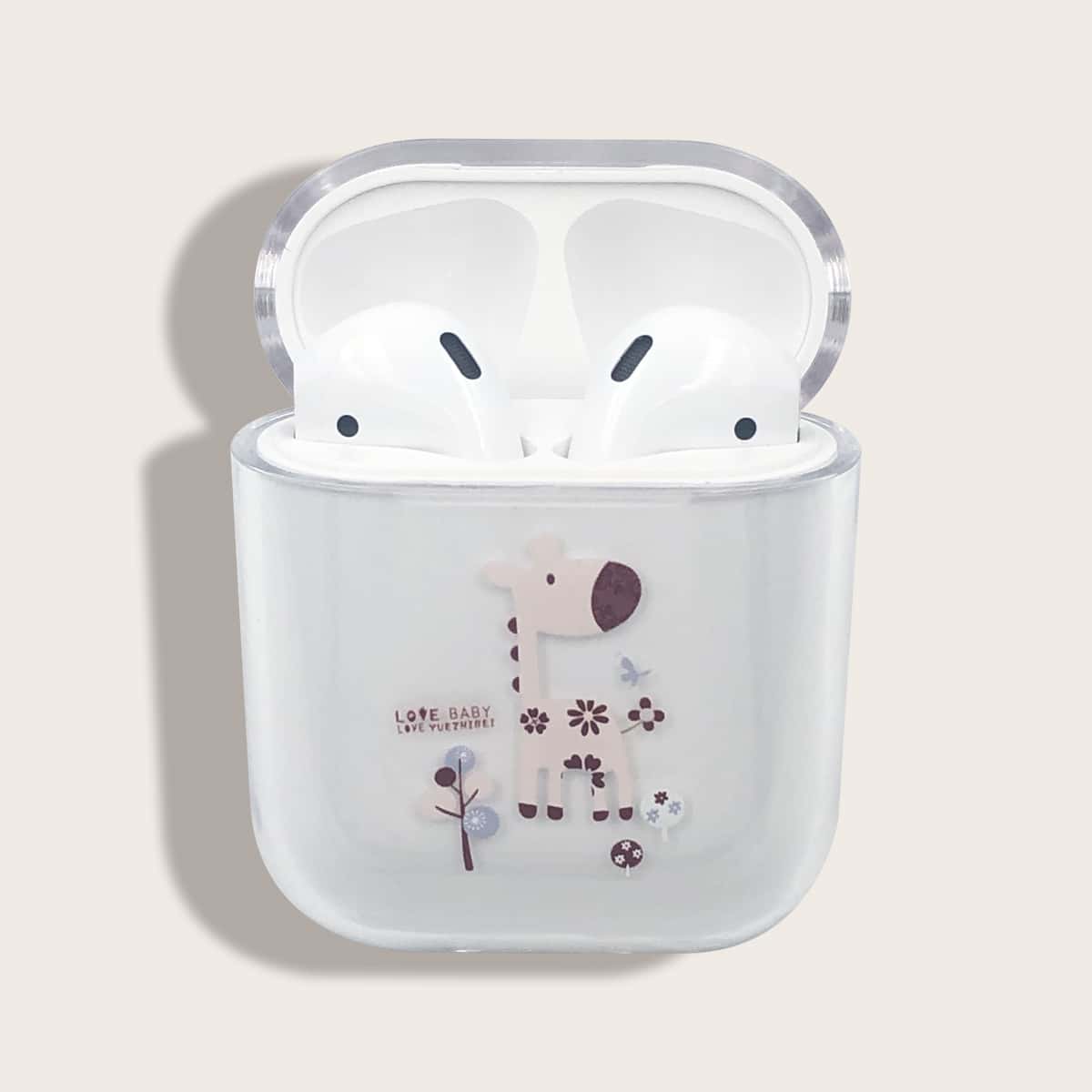 

Giraffe Cartoon Graphic Clear Airpods Case