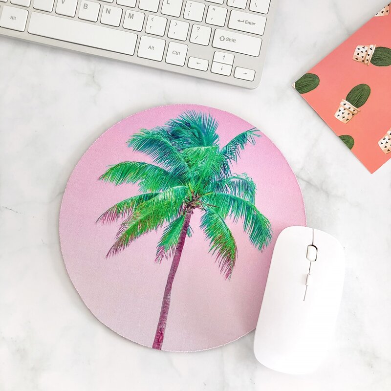 

Coconut Tree Round Mouse Pad, Multicolor