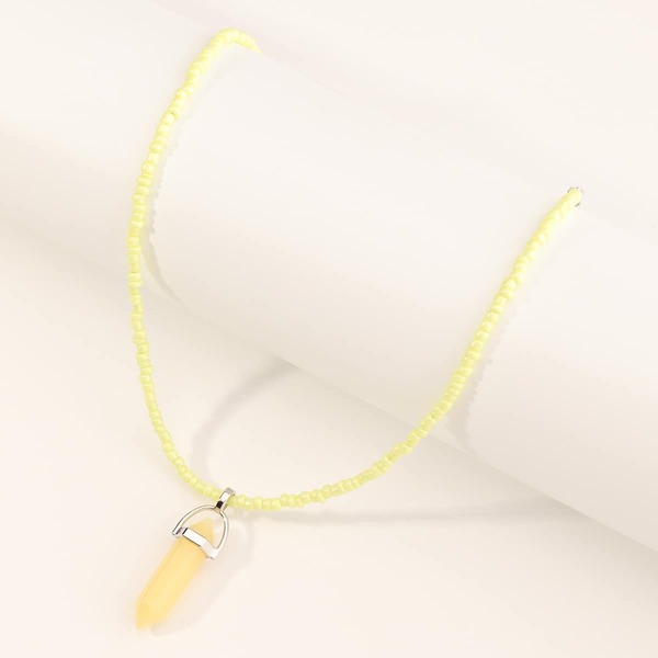 

Toddler Girls Stone Charm Necklace, Yellow