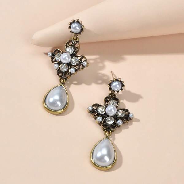 

Faux Pearl Drop Earrings, Multicolor