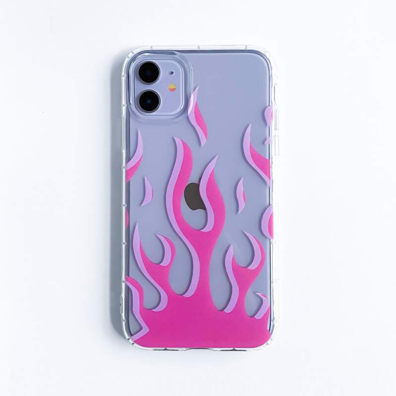 

Fire Pattern iPhone Case, Hot pink