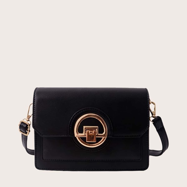 

Minimalist Flap Crossbody Bag, Black