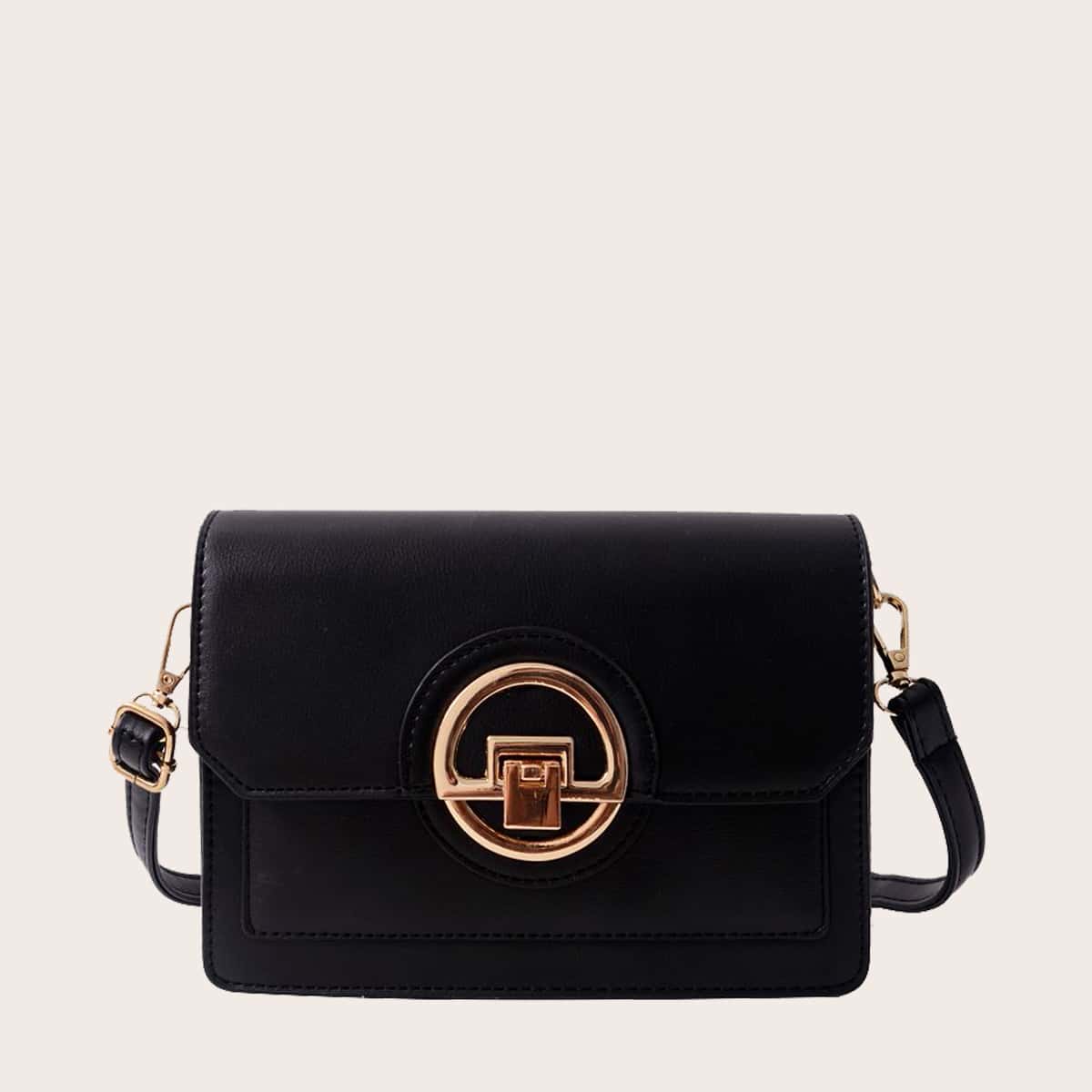 

Minimalist Flap Crossbody Bag, Black