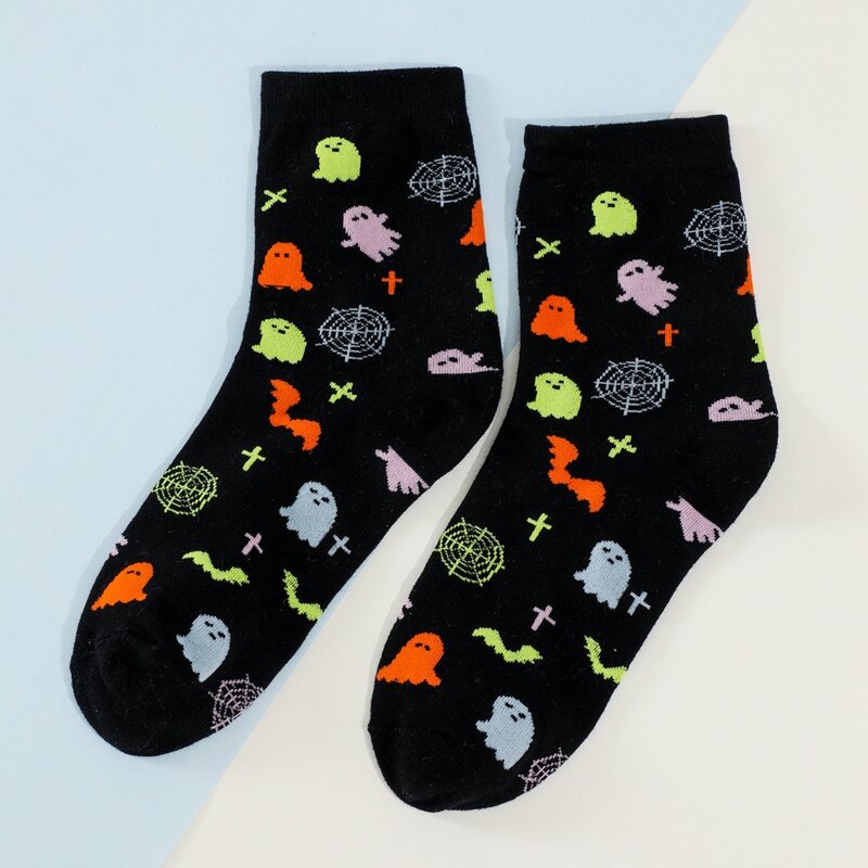

Ghost Pattern Socks, Black