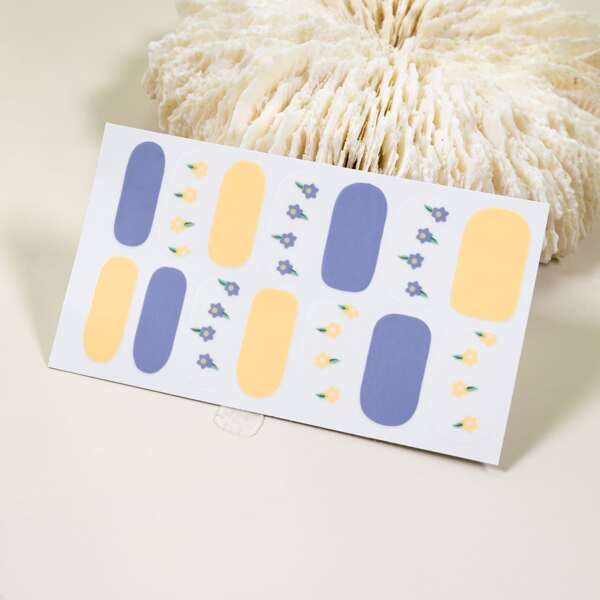 

1sheet Flower Pattern Nail Sticker, Multicolor