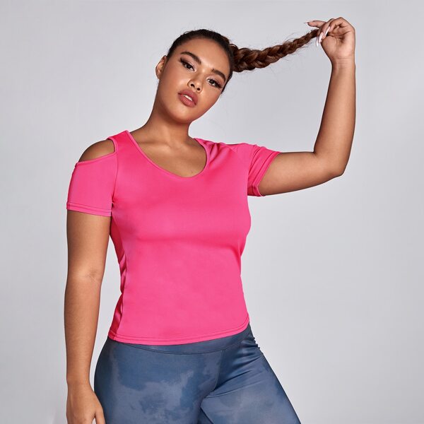 

Plus Cut Out Sports Tee, Pink
