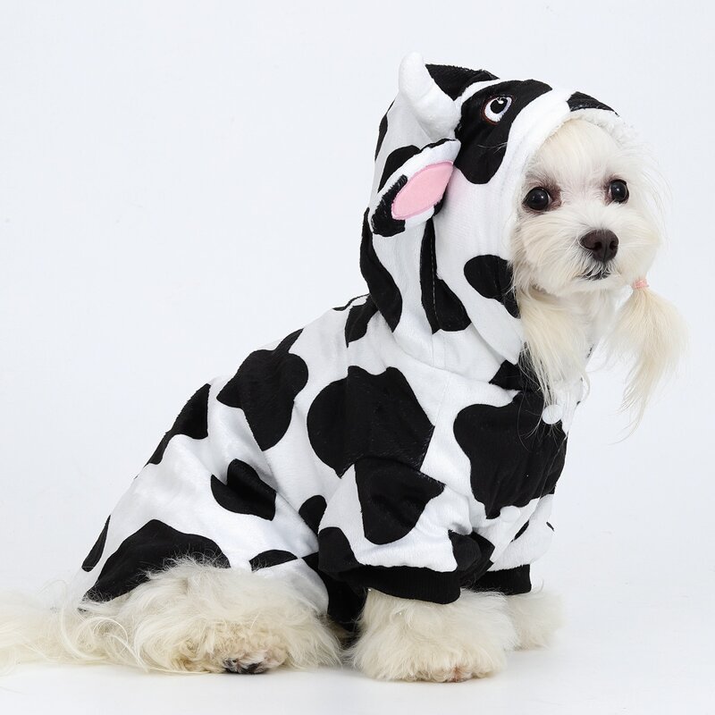 

Cow Design Dog Coat, Black and white