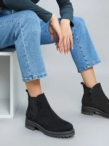 SHUZIA Botas chelsea de suela de lengüeta - Negro - Ver 3