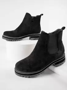 SHUZIA Botas chelsea de suela de lengüeta - Negro - Ver 4
