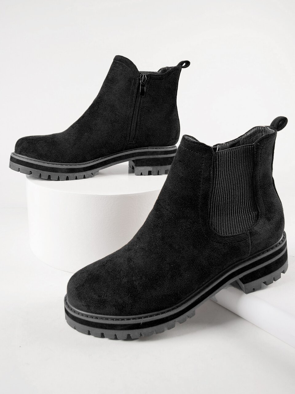 Lug Sole Ankle Chelsea Booties
