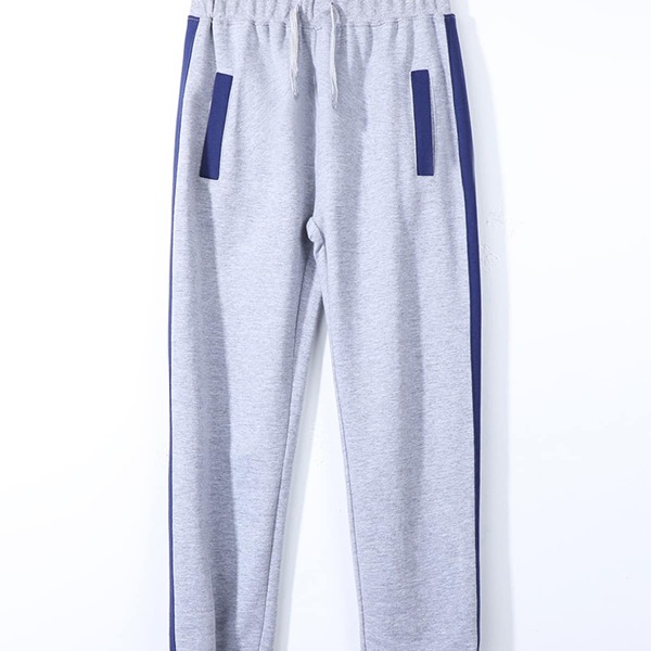 

Boys Contrast Panel Letter Graphic Pants, Light grey