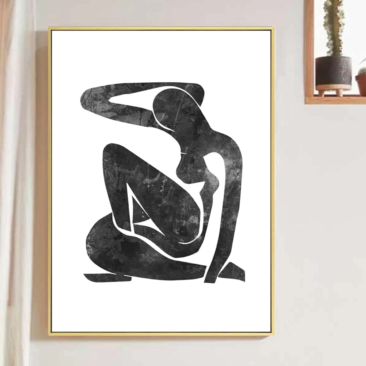 

Abstract Figure Graphic Wall Painting Without Frame, Black and white