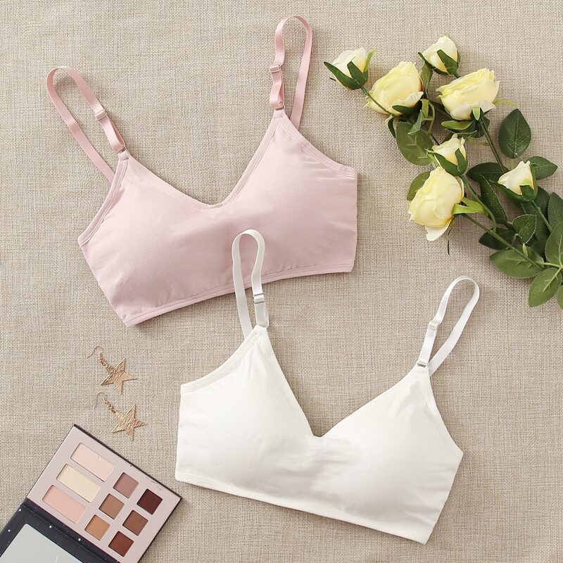 

2pack Ribbed Bralette, Multicolor