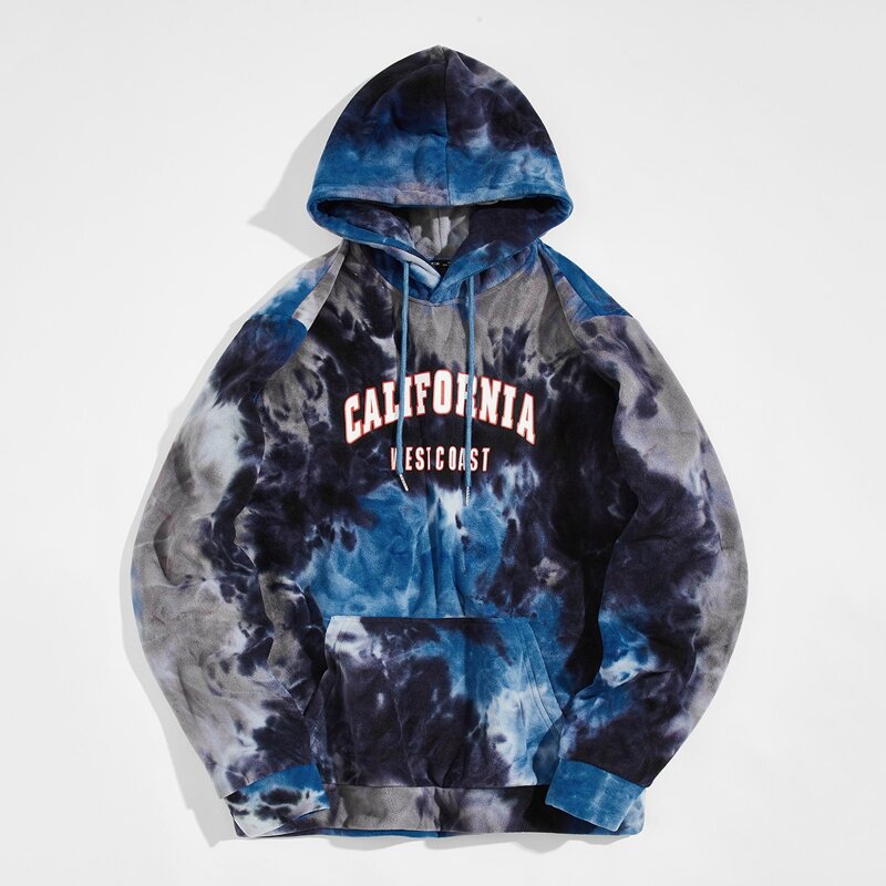 

Guys Letter Graphic Tie Dye Hoodie, Multicolor