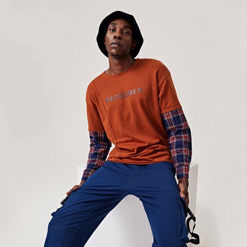 

Guys Letter & Geo Graphic Drop Shoulder Sweatshirt, Multicolor