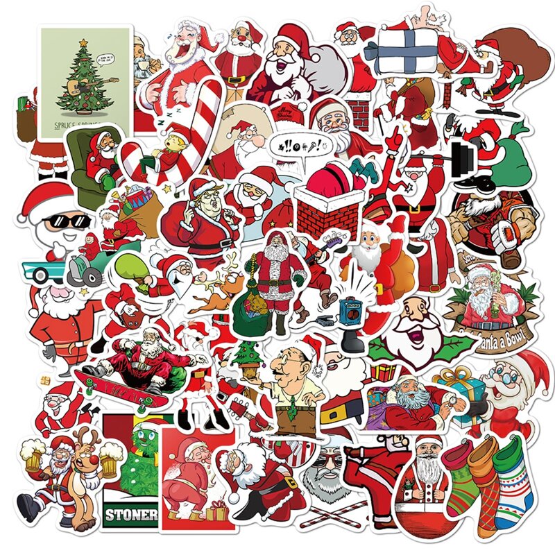 

50pcs Santa Claus Sticker, Multicolor