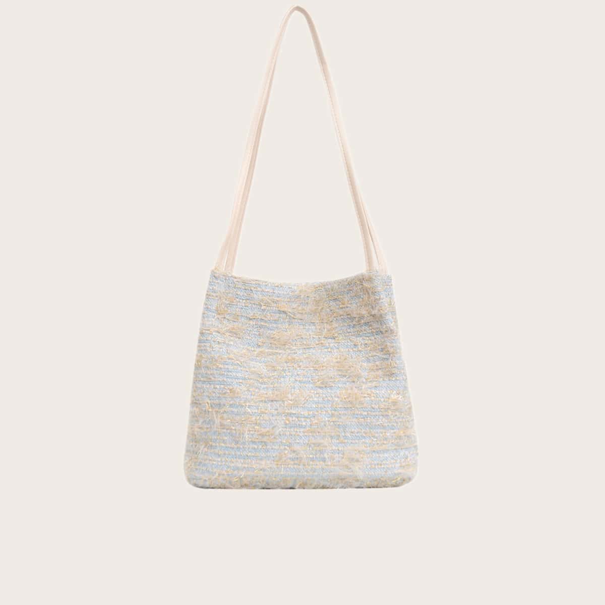 

Tweed Shoulder Bag, Blue