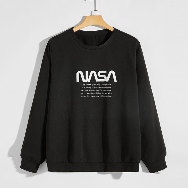 

Men Slogan Graphic Sweatshirt, Black