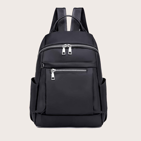 

Zip Front Backpack, Black