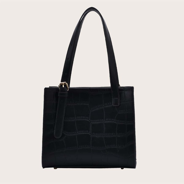

Girls Crocodile Tote Bag, Black