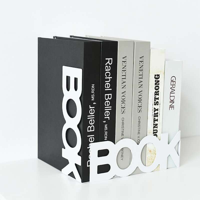 

1set 2pcs Letter Book Stand, Black and white