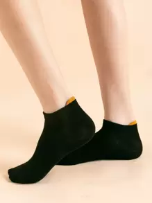 5pairs Simple Plain Socks