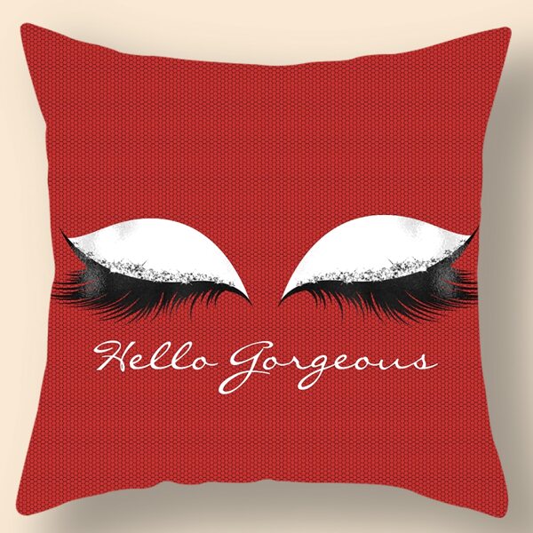 

Eyelash Print Cushion Cover Without Filler, Multicolor