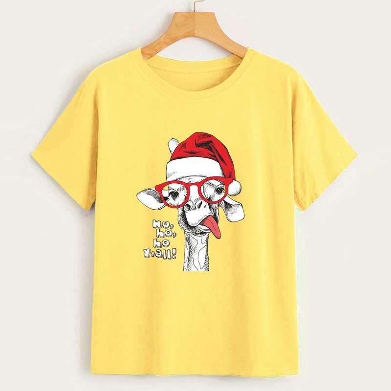

Christmas Cartoon Graphic Tee, Yellow