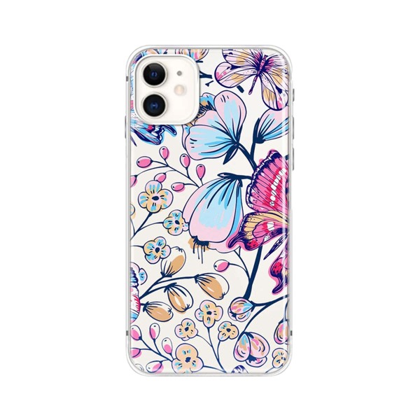 

Butterfly & Flower Print iPhone Case, Multicolor