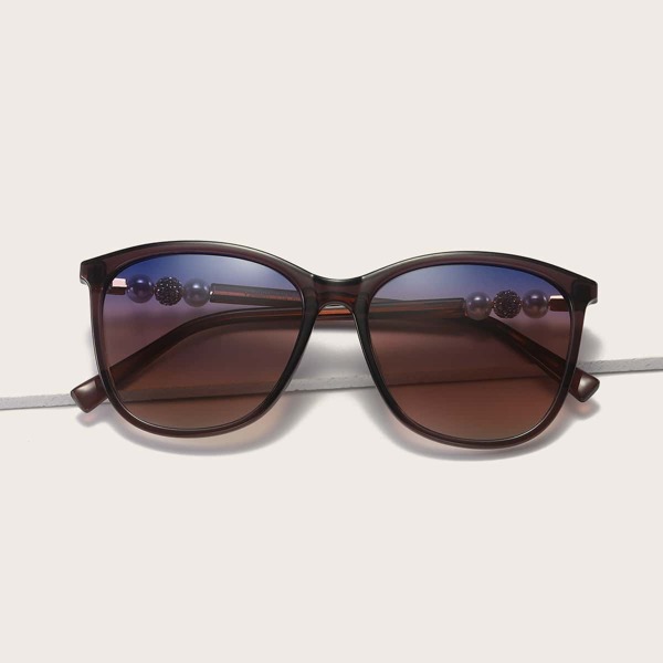 

Faux Pearl Decor Polarized Sunglasses
