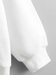 Áo nỉ Slogan Giải trí - trắng - Xem 3