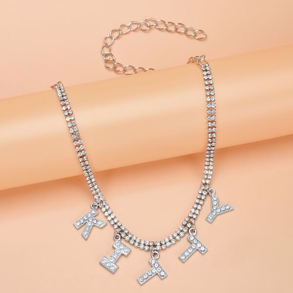 

Letter Charm Necklace, Silver