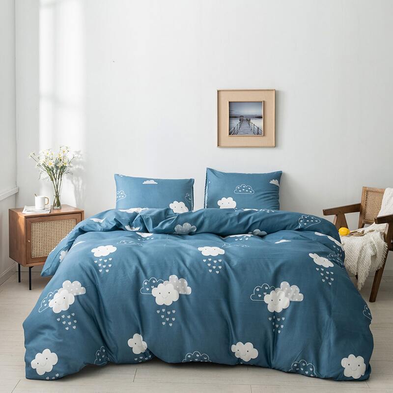 

Cloud Print Duvet Cover Without Filler, Blue