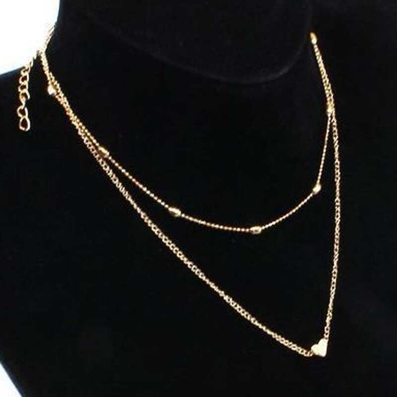 

Heart Layered Necklace, Gold