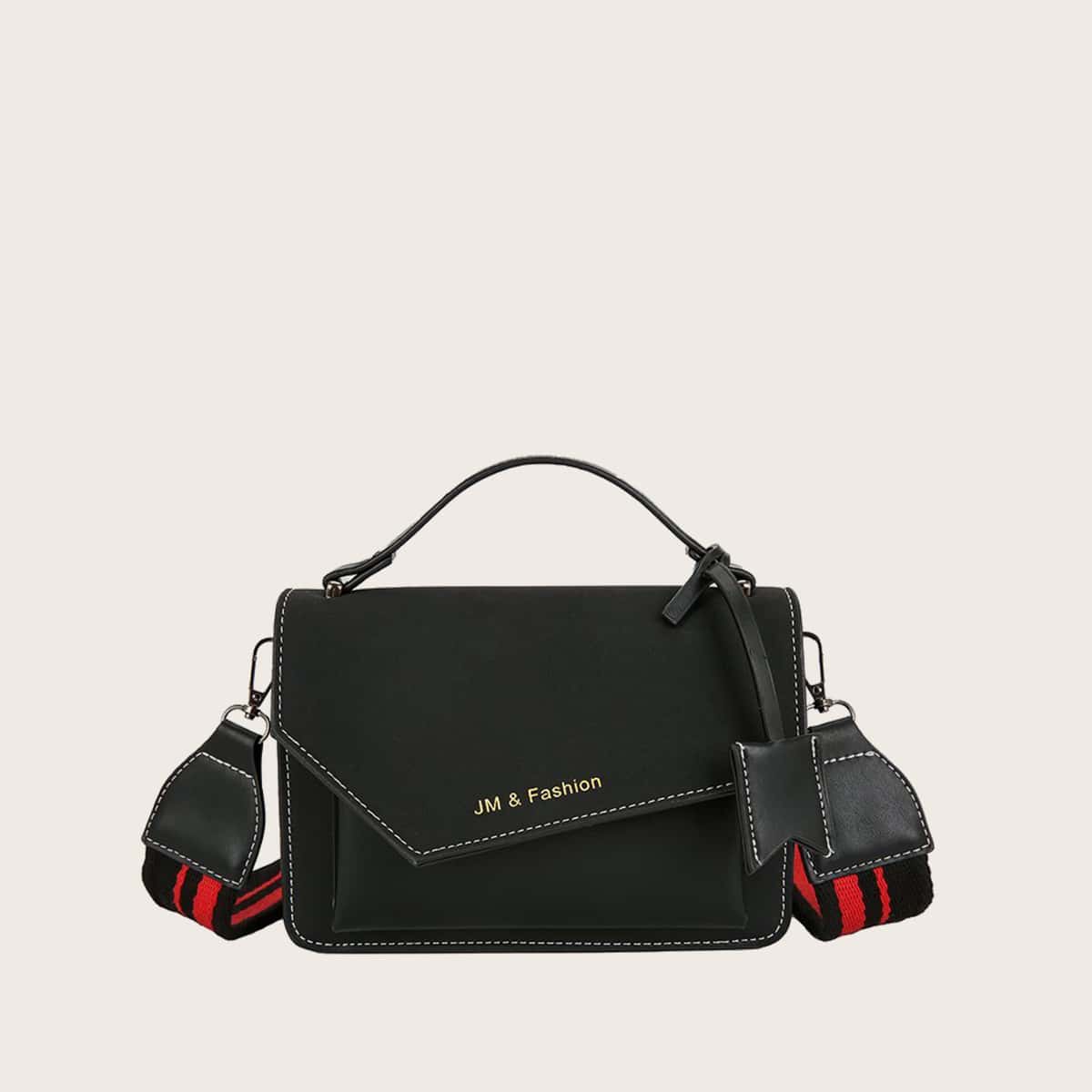 

Simple Organ Satchel Bag, Black