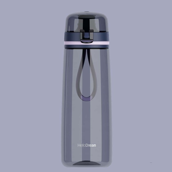 

1pc Tritan Water Bottle With Silicone Handle, Blue
