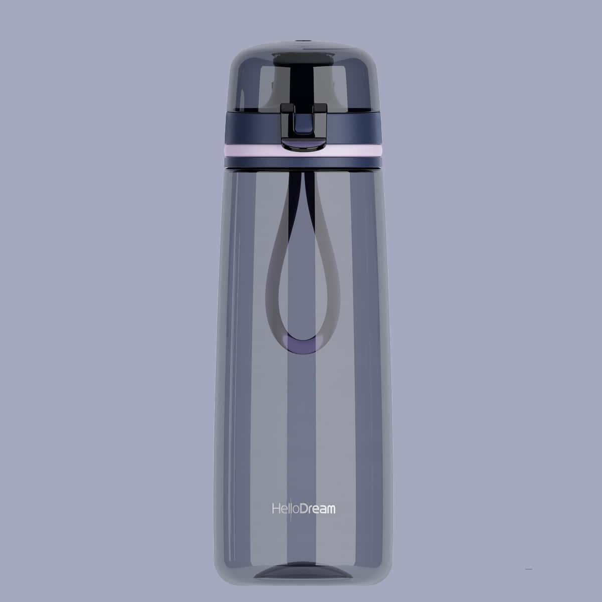 

1pc Tritan Water Bottle With Silicone Handle, Blue