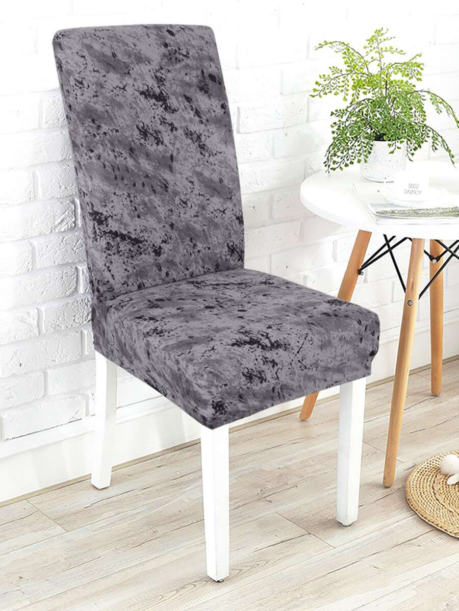 婚宴酒店椅套彈性圖案椅凳套一片式 - 灰色 - 查看 1