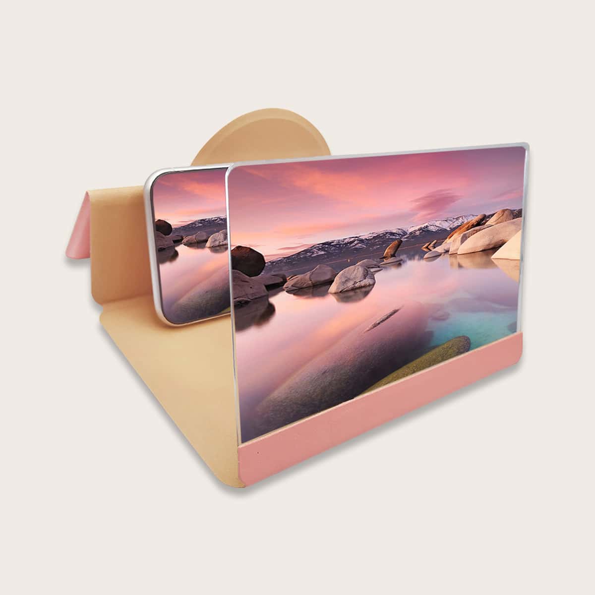 

Foldable Phone Screen Magnifier Holder, Pink